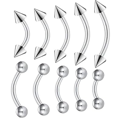 Glanzend Body Piercing Jewelry, 16G Acero Quirúrgico Piercing de Ceja 10 Piezas Diafragma Piercing de Ceja Barra Curvada Piercing de Labio 1,2mm Piercing Clavo de Labio 6mm 8mm 10mm 12mm 14mm | Ya disponible en tu tienda friki favorita! En mundofriki.es!