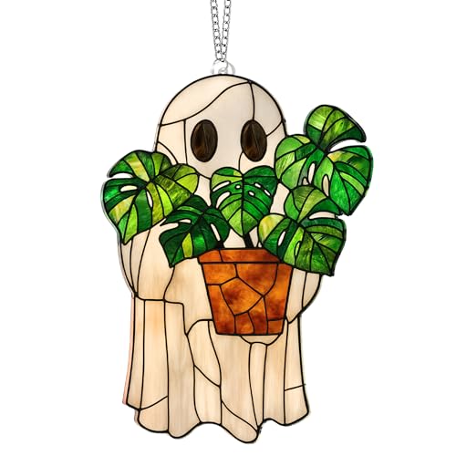 Cute Ghost Ornament Halloween Decor, Cute Ghost Gift for Book Lovers,...