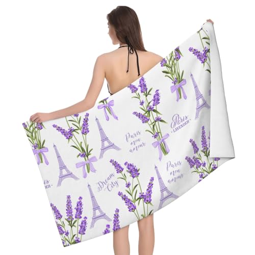 Toalla ligera y resistente de lavabo estilo lavanda, 80x130 cm 2