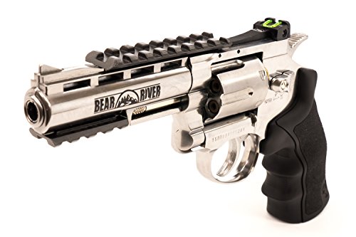 Bear River Exterminator BB & Pellet Revolver - Chrome Finish - Full Metal CO2 Air Gun with Included BB and Pellet Cartridges - Shoot .177 BBS or Pellets