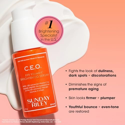 Sunday Riley C.E.O. 15% Vitamin C Brightening Serum, Orange, 1.0 Fl oz(pack of 1) - 1