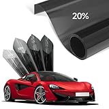 Serzase Window Tint Car Automotive, Privacy Protection, Nano Ceramic Car Window Tint, 1Mil Thick, DIY Installation, UVR 99% Heat& UV Block or Professional Application, (20% VLT), 20