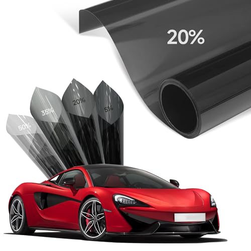 Serzase Window Tint Car Automotive, Privacy Protection, Nano Ceramic Car Window Tint, 1Mil Thick, DIY Installation, UVR 99% Heat& UV Block or Professional Application, (20% VLT), 20