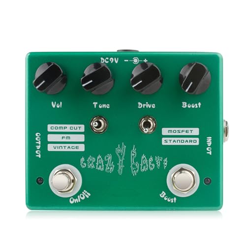 Pedal de Efeitos para Guitarra, Pedal de Overdrive de Dois Canais, Projetado para Guitarras Elétricas