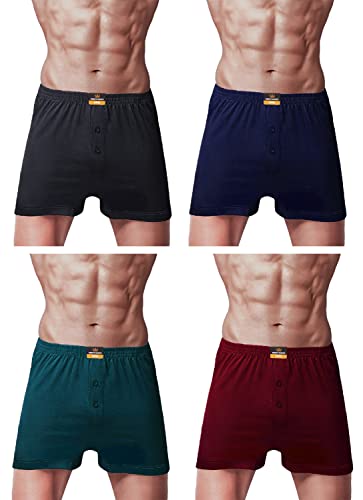 Image of Dixcy Scott Opel Cotton Plain Assorted Men's Inner Boxer - Pack of 4 (Dixcy-Opel-Shrts-90) (Color May Vary)