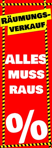 Erhard-Trading R?umungsverkauf Plakat ALLES MUSS RAUS Poster Werbeschild Ausverkauf Banner 119 cm Cover