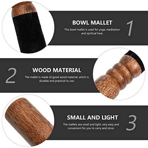 Milisten 2Pcs Accessories Cm Healing Style Buddha Percussion Color Wood Exquisite Bowl Accessory Rods Random Singing Wooden Wrapped For Stick Sticks Relaxation Professional Meditation #TOP1