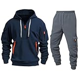 Pantalones Chándal Hombre, Mayor Chandal España, Drip Conjuntos Oversize Deportivo s Hoodies Manga Ropa Gym, Tshirt Largo Conjunto Hombre, M