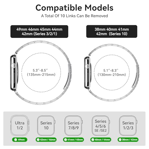 SUNFWR Metal Bands Compatible with Apple Watch Band Business for Women Men by SUNFWR - Used condition - Image 2