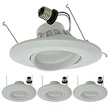 LEDwholesalers 6" (5"-Compatible) Recessed Dimmable 15W LED Adjustable Head Downlight with White Tri