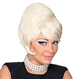 Luxuspiraten - Damen 50er Jahre Beehive Perücke, perfekt für Karneval, Weiß