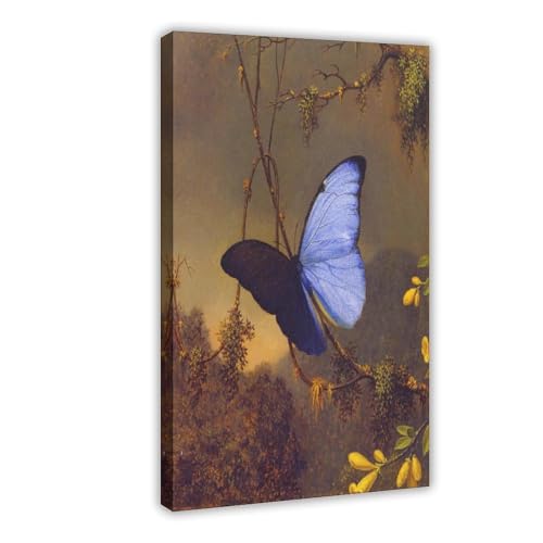 Toile Papillons Morpho bleus 1865 Heade cadre suspendu pour une ambiance zen