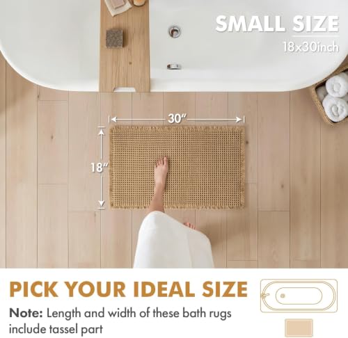 MIULEE Set of 2 Waffle Bathroom Rugs Boho Bath Mat - Image 2