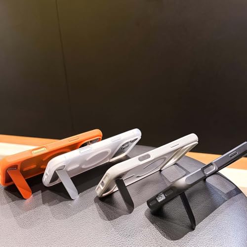 Coque iPhone 17 Pro orange protection rigide silicone support de table - 3