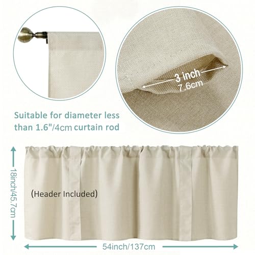 Home Queen VA-STRAP-R-5418-NATURE Tie Up Curtain Valance Window Topper thumb #3