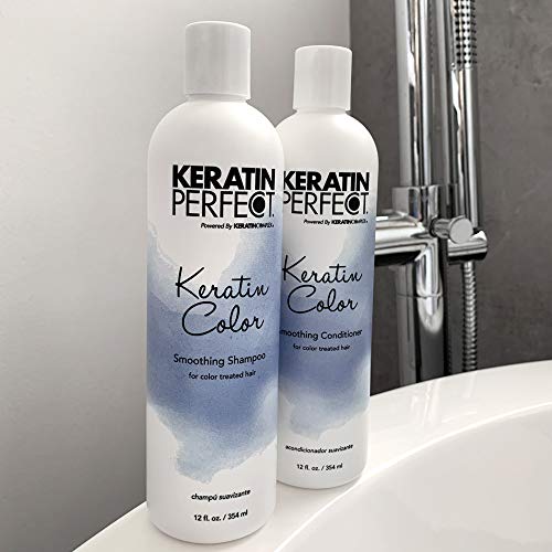 Keratin Perfect-Color Smoothing Shampoo - Anti Frizz - Salon Quality - Adds Moisture - Luminous Shine - Safe Formula - Use With Or Without Keratin Treatment - 12 Oz #TOP3