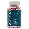 WEEM Hair Skin and Nails Gummies – Supports Healthy Hair – Vegan biotin Vitamins for Women & Men Supports Faster Hair Growth, Stronger Nails, Healthy Skin, Extra Strength (1)