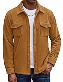 COOFANDY Mens Casual Shirt Jacket Lightweight Button Down Shacket Fleece Overshirt