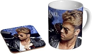 George Michael RIP Collage Ceramic Coffee Mug + Coaster Gift Set 