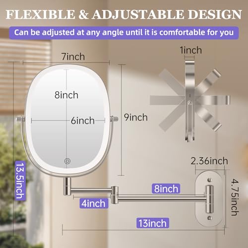 Espejo de Maquillaje Ovalado de Pared con Luz FUNTOUCH miniatura 6