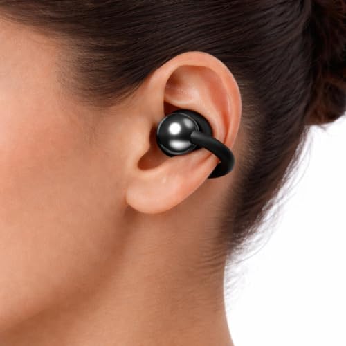 Image of Open Ear Wireless Earbuds with Smart Display Charging Case, Bluetooth Ear Hook Headphones, Touch Control, Long Battery Life (Black)