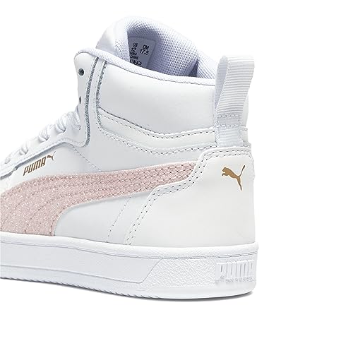 PUMA PUMA Kids' Caven 2.0 Mid Sparkle PUMA White-Peach Smoothie-Gold Big Kid 5