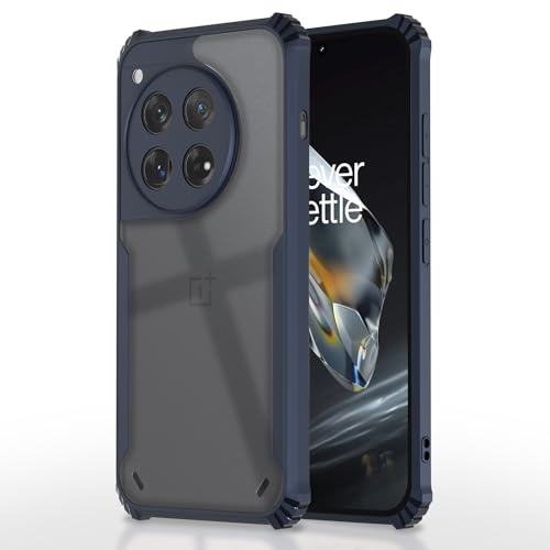 Image of Pikkme OnePlus 12R 5G Back Cover | Crystal Clear Transparent Back | Ultra Hyrbid | Full Camera Protection | Raised Edge | Bumper Back Case (Blue)