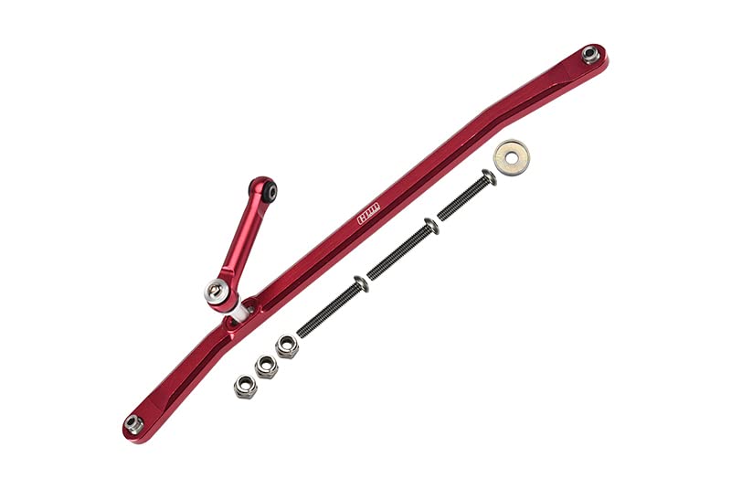 Palumma RC Steering Linkage, Aluminum Front Steering Rod Tie Links for LOSI 1/8 LMT SOLID AXLE 4WD MONSTER TRUCK LOS04022 RC upgrade part (Red)