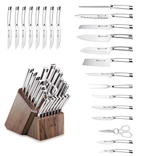 Cangshan N1 Series 1022377 23-Piece German Steel Forged Knife Block Set, Walnut Block #TOP7