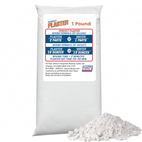Perfect Plaster for Pottery & Ceramic Slip Casting Molds Non-Toxic Water-Based Powder Material for DIY Mold Making Clay Reclaim Slabs Sculptures & Crafts Fast-Curing USA Made 1 lb Bag