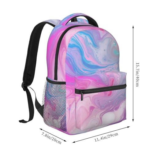 Sac à dos ordinateur portable marbré bleu violet léger et compact