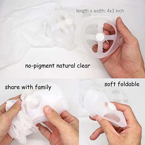 6Pcs Upgraded Mask Bracket Inserts For Cool Better Breathing-Silicone Turtle 3D Face Mask Bracket Insert To Keep Off Face-Mask Inner Support Frame Protect Lipstics-Mask Guards Spacers For Under Mask #TOP6