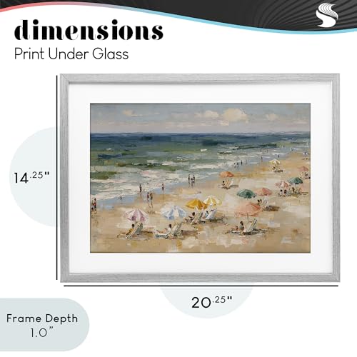 Impressionist Summer Beach Day cadre gris solide pour masquer un mur vide - 5