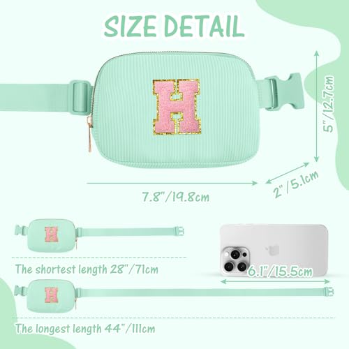 Image of Gitus 10 11 12 13 14 15 16 Year Old Girl Gifts Personalized Birthday Gifts for Women Daughter Sister Her Initial Belt Bag Fanny Pack Crossbody Bags for Teen Girl Gifts Trendy Stuff (Mint Green-H)