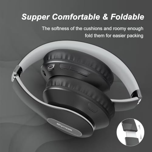 Image of Wireless Bluetooth Headphones Over Ear 65H Playtime HiFi Stereo Headset with Microphone and 6EQ Modes Foldable Bluetooth V5.3 Headphones for Travel Smartphone Computer Laptop