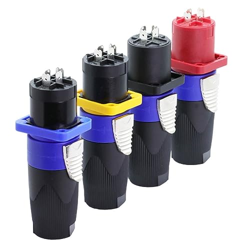Conector amplificador NL4FC de 4 pines enchufe macho y conector hembra de panel amarillo 7
