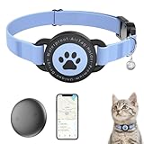1 Pack GPS Cat Tracker Collar(iOS & Android), Bluetooth Mini GPS Dog Tracker, Smart Pet Activity Tracker, No Monthly Fee, Work with Apple Find My & Google Find Hub, Finder Tag for Pets,Items