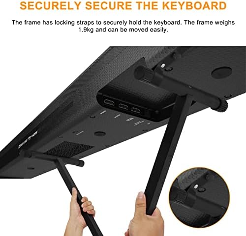 Shoze Keyboard Stand with Locking Strap 49-97cm Adjustable Single Braced X Frame Music Piano Keyboard Stand Electric Piano Stand with 7 Adjustable Height Positions Holds up to 20kg