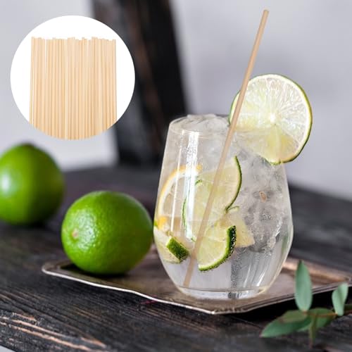 100 pitillos desechables de trigo 20 cm biodegradables miniatura 7