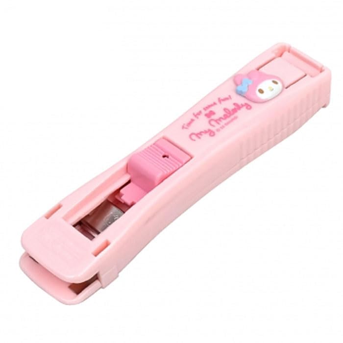 LENITHClamp Clip Dispenser Stapler Cute Animal Faced Reusable Clip Dispenser/Portable Handheld Paper 3 Metal Refill Clips Pink Rabbit
