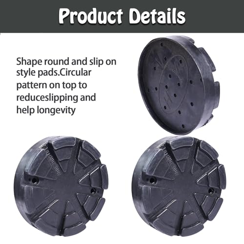 Image of 4 Pack Round Auto Lifting Pads, Rubber Car Lift Pads, Arm Pads Heavy Duty Car Auto Hoist Accessories fit for Auto Truck Hoist, Floor Jack Pad(125x28mm)