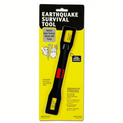 Ready America 3333 Earthquake Survival Tool, Emergency Gas Shut Off Wrench , Black