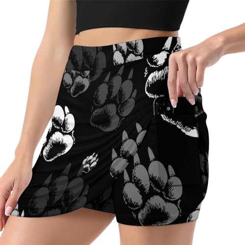 Mini jupe de course athlétique Patte Noire avec poche de rangement