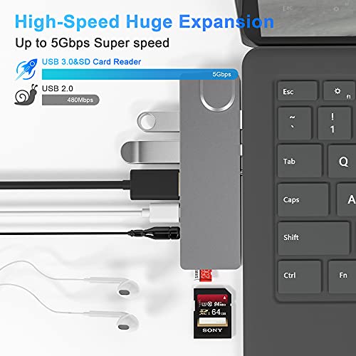 Surface Laptop 5/Laptop 4/Laptop 3/Laptop Go Hub Docking Station With 4K Hdmi+1000M Ethernet+Type-C Pd 60W+2 Usb 3.0+Sd Tf Card Slot+3.5Mm Audio Adaptor For Surface Laptop 3/Laptop Go/Laptop 4 #TOP2