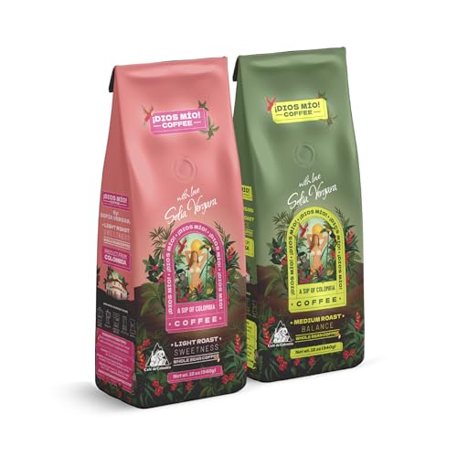 Dios Mio Coffee Light y Medio Tostado En Grano 12 oz x2 miniatura 1
