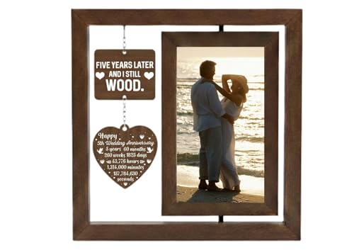 InnoBeta 5 Years 5th Anniversary Wood Gifts, Picture Frame,4x6