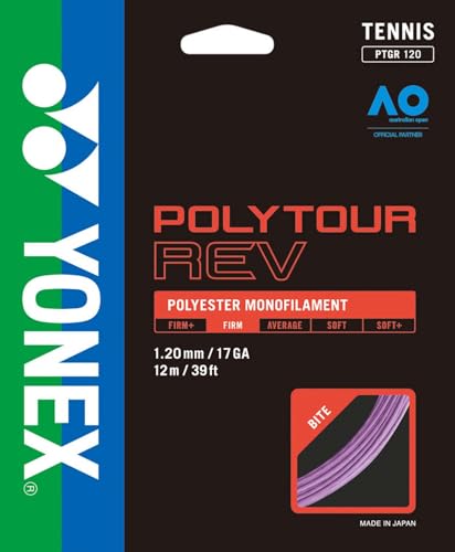 ヨネックス(YONEX) テニス 硬式テニス ストリング ポリツアーレブ 120 ガット 高回転スピン パープル(039) PTGR120（Amazon）