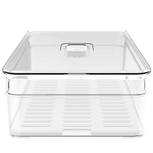 OU, OF200NT, Organizador de Geladeira Empilhável 2.8L Clear Fresh com Respiradouro Frutas Legumes Ve