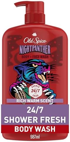 Old Spice Body Wash for Men, Long-Lasting NightPanther Scent, 33.4 fl oz