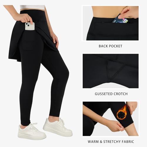 Image of ANIVIVO Skirted Legging for Women, Yoga Legging with Skirts &Women Tennis Leggings Clothes Pockets